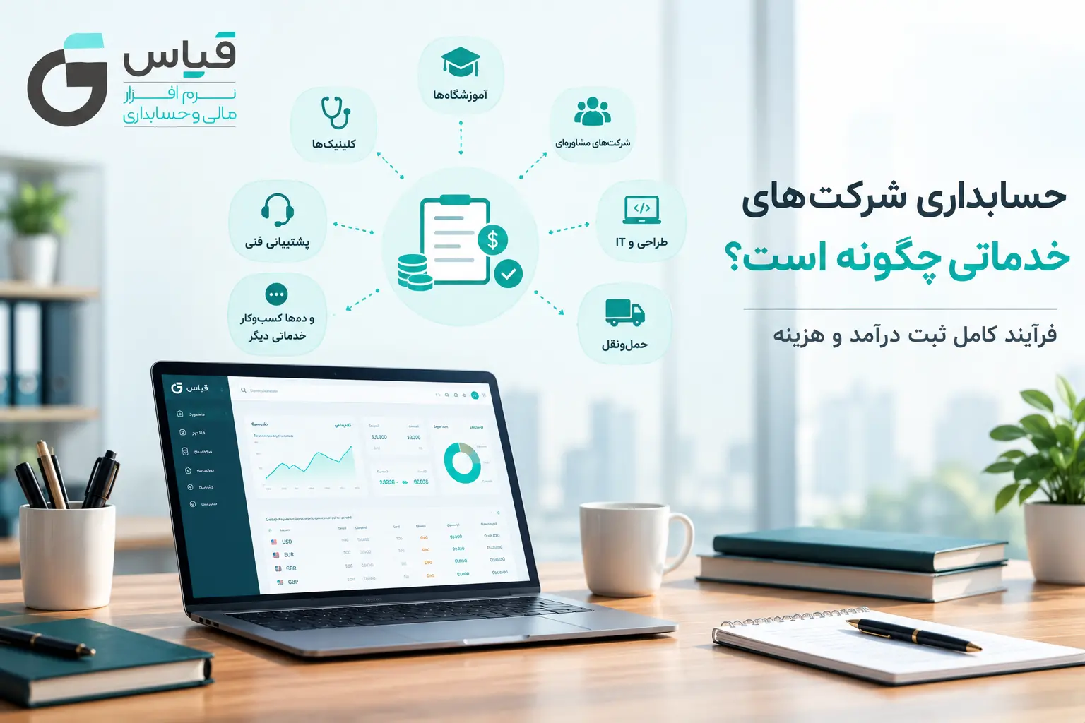 حسابداری شرکتهای خدماتی چگونه است؟ | فرآیند کامل + نکات کلیدی